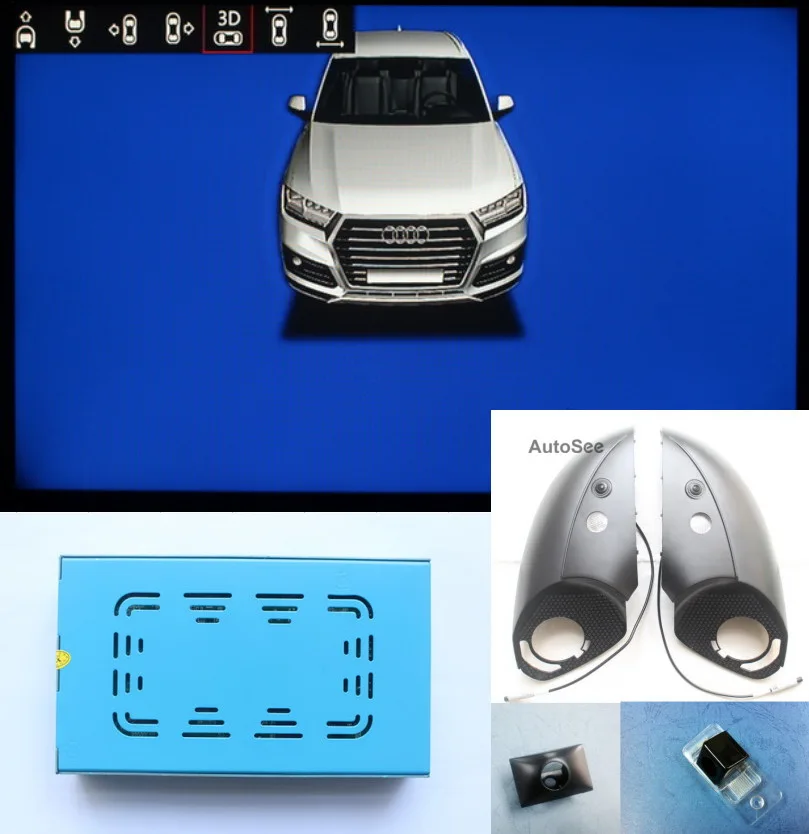 Для Audi Q3 Q5 Q5L Q7 круглая камера 360 градусов птичий глаз AVM DVR 1080P с активным рулевым