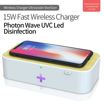 

15W Wireless Charger UV Sterilizer Box & Photon Wave UVC Led Disinfection Box For Nail Art Tools Makeup Equipment smartphone
