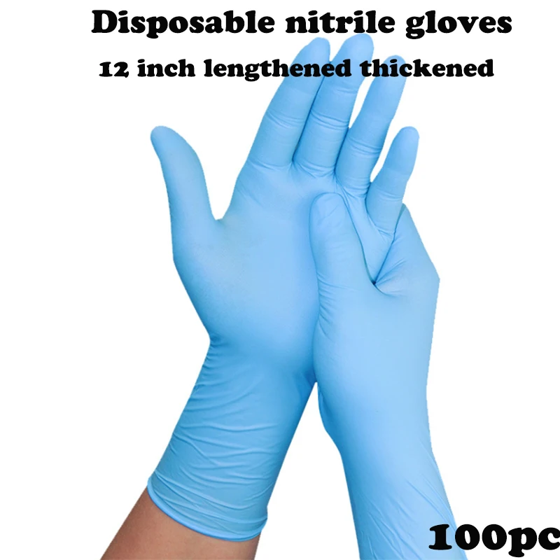 

100pcs Disposable Nitrile Gloves Latex Gloves Household Cleaning Gloves Oil-proof Safety Gloves Fruit Vegetable Nitrile Gloves
