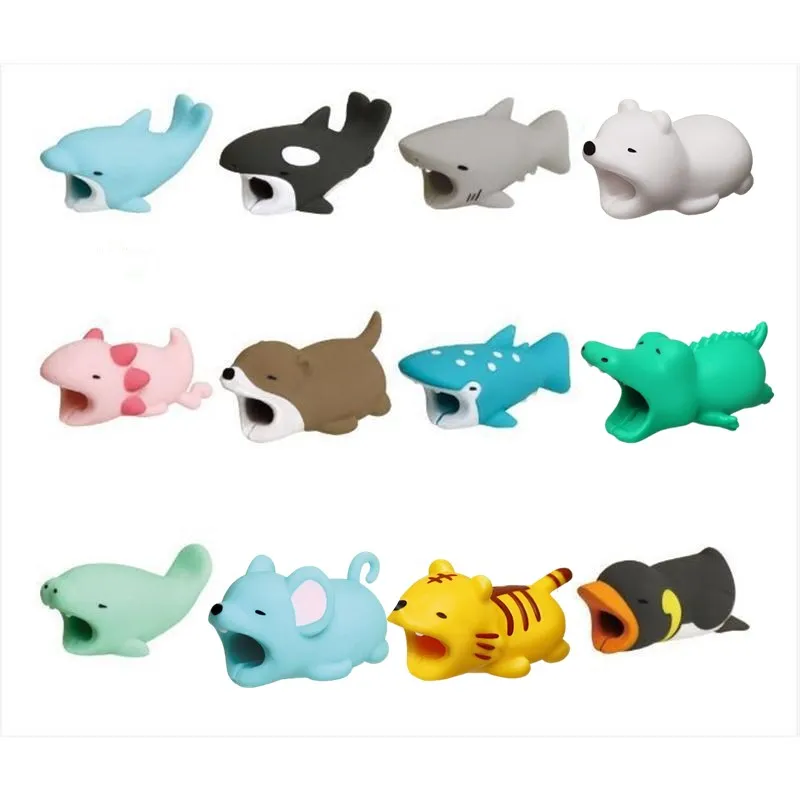 Милый защитный шнур в виде животных с мультяшным рисунком светящийся