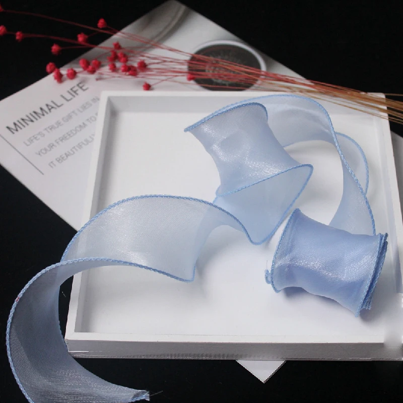 55mm Curling Organza Ribbon Hair Pearl Tulle Lace Roll Wholesale