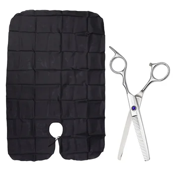 

1 Set of 2Pcs Haircut Scissors and Apron Set Hair Layering Scissors and Cape Kit Hairdressing Teeth Shears and Shawl Set for Hom