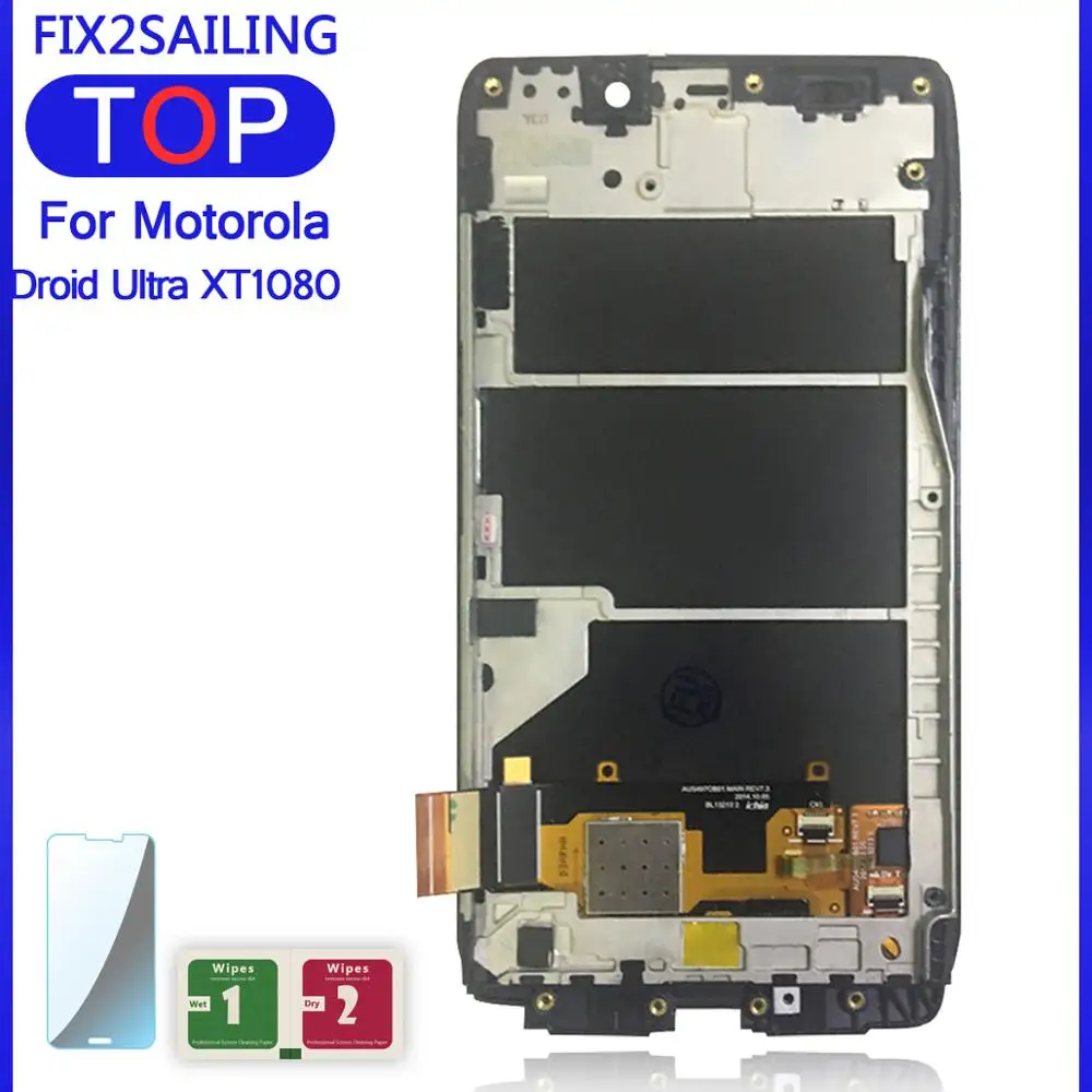 100% рабочий ЖК-дисплей сенсорный экран дигитайзер Рамка в сборе для Motorola Moto Droid Ultra