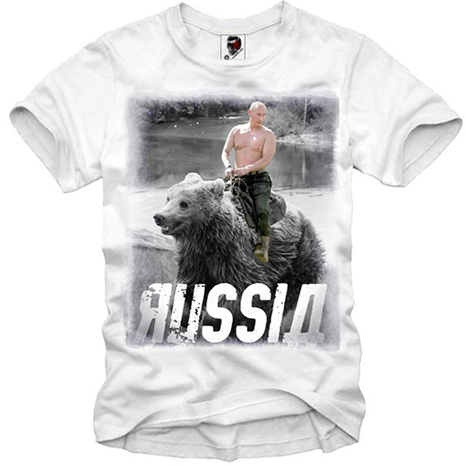 100% футболка в. В. Путиным вадимир Россия Украина Крим медведь S M L XL | Мужская