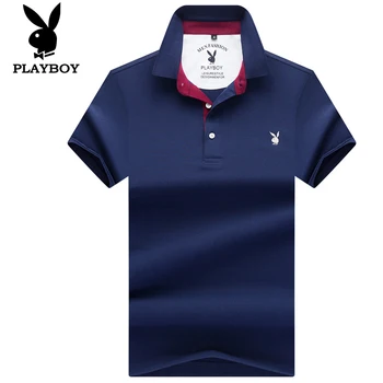 

Playboy trendy fashion men's slim simple breathable comfortable short-sleeved polo shirt clothes