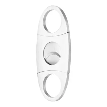 

Pocket Size Classic Comfortable Grip Stainless Steel Double Blade Cigar Cutter Knife Scissors Shears For Cigar Cutting SilverHot
