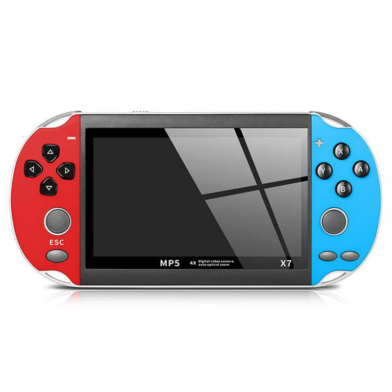 Портативная 8 Гб Ретро игровая консоль ручные Встроенные игры 4,3 дюймов TFT цветной экран развлечения видеоигры поддержка TV-OUT видео - Цвет: Red blue
