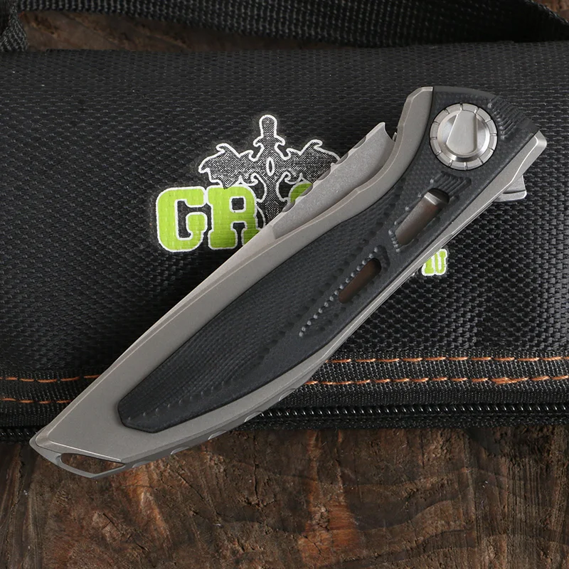 Зеленый шип неоновый складной нож D2 лезвие подшипника G10 Титан 3D Ручка Кемпинг Открытый Фруктовый нож практичный Складной Нож EDC
