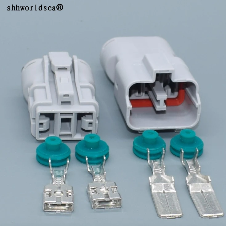 

shhworldsea 2 Pin Way 9.5mm Auto Electric Weaterproof Wireharness Plug Connector With Terminals 7222-4220-40 7123-4220-40