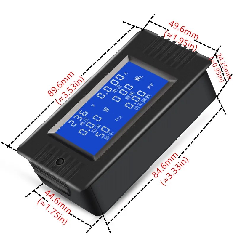 SUBBRY PZEM-022 Digital Power Meter 100A AC Voltage Current Power Frequency Watt Factor Energy Meter