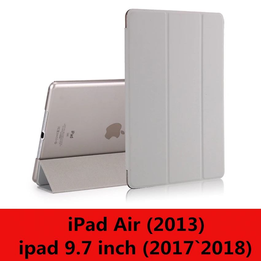 Чехол для iPad 9,7 6th воздуха, версия 1, 2, 3, ремешок Pro 10,5 мини на возраст 1, 2, 3, 4, 5, прозрачный просвечивающийся Чехол Smart sleep wake up из искусственной кожи чехол - Цвет: gray-L-New9.7 Air