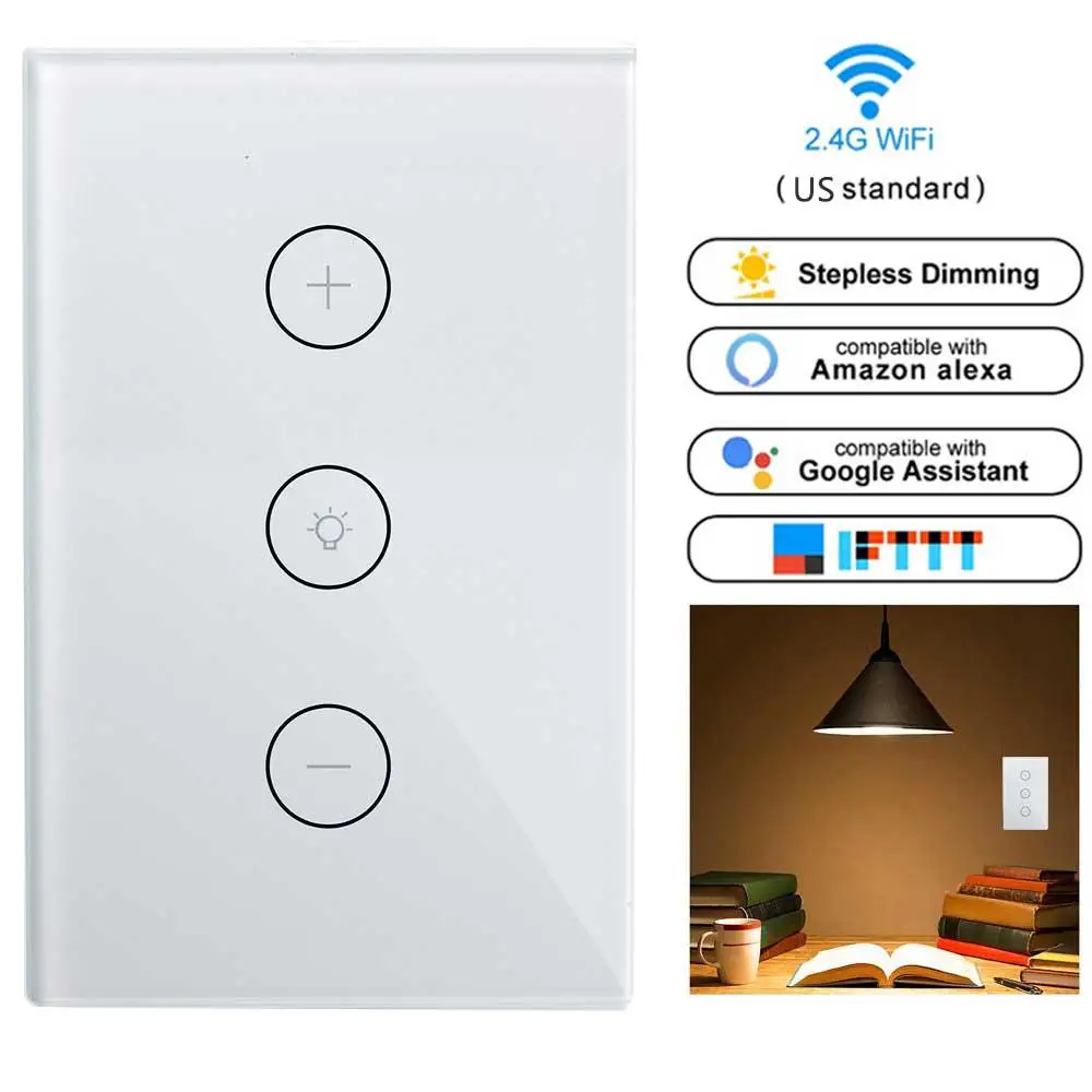 US-Standard Teekar FS30 светодиодный умный диммер стандарт ЕС/США Ewelink Wifi диммер сенсорный светильник Dimme работа с Alexa Google Assistant - Цвет: US-Standard