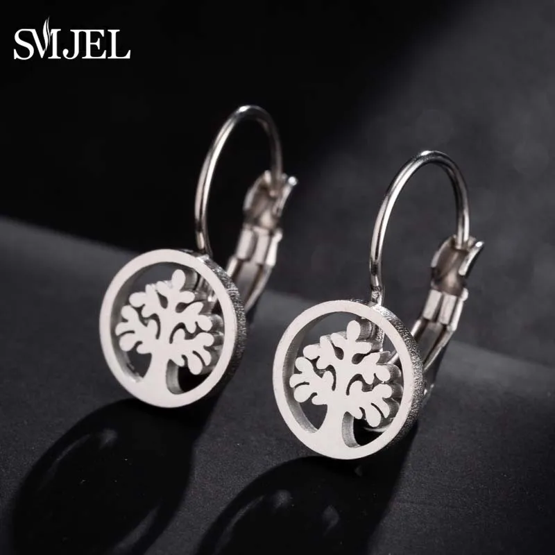 SMJEL kolczyki Cute Stainless Steel Small Earrings for Women Unique Leaf Guitar Tea Glass Stud Earring Piercing Pendients femme