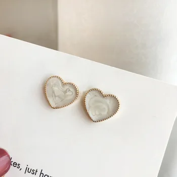 

S925 Needles INS Japanese Korean Street Snap Cool GIRL'S Love Shape Cool Ear Stud Fashion Daily Life Outfit Simple Earrings
