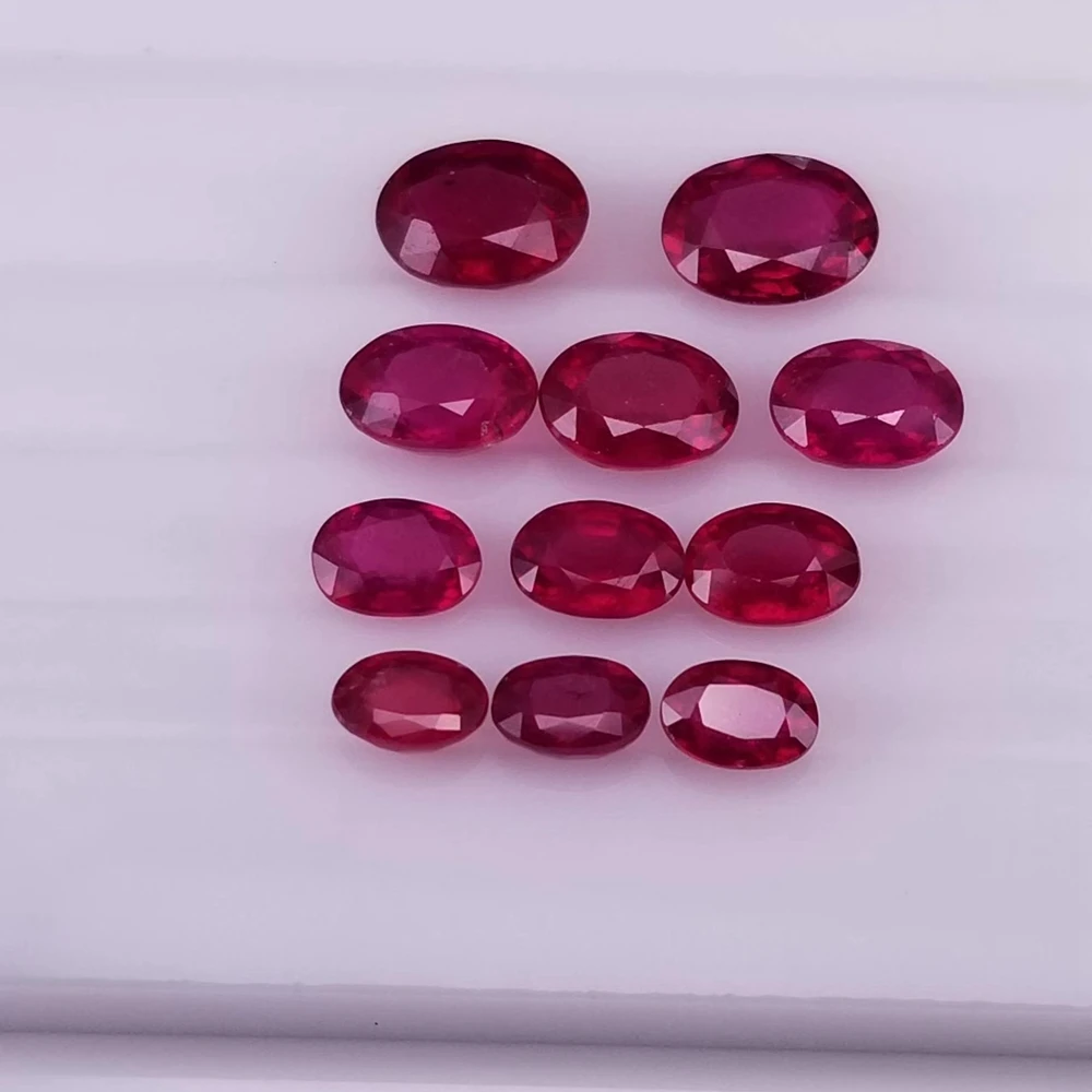 NGTC 100% Natural Stone Oval Cut 6X8 mm 1.9 Carat Loose Red Ruby Gemstone For Ring Making