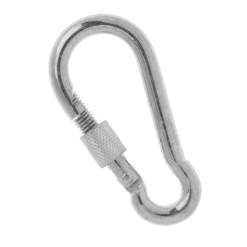 Heavy Duty Nylon Hanging Swing Strap Rope Hammock Swing 45cm With Silver 1Piece D Shape Carabiner