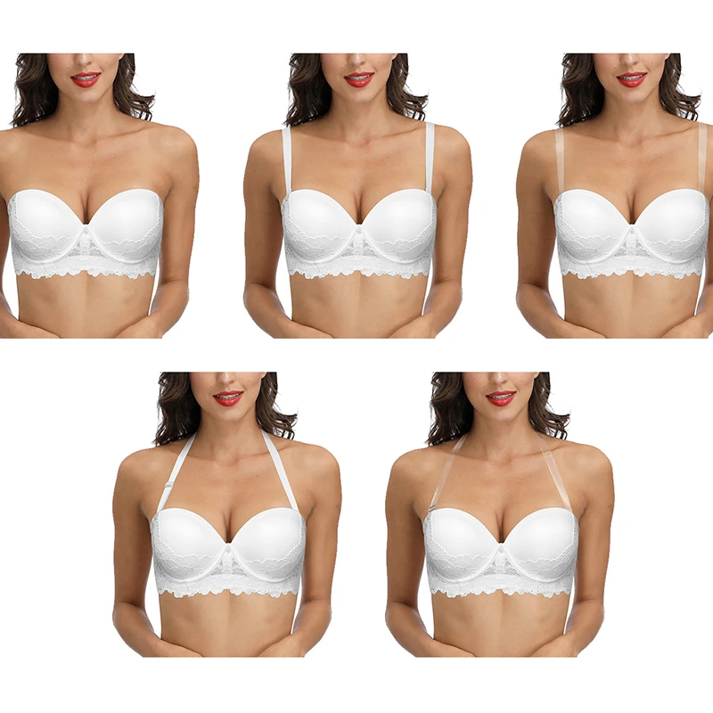 Sizes 30 to 38 A to E Cups. Ladies Famous Make White Lace Padded Multiway Bra