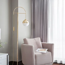 Напольная Лампа из белого и золотого стекла E27, Большая Металлическая Напольная Лампа из белого стекла