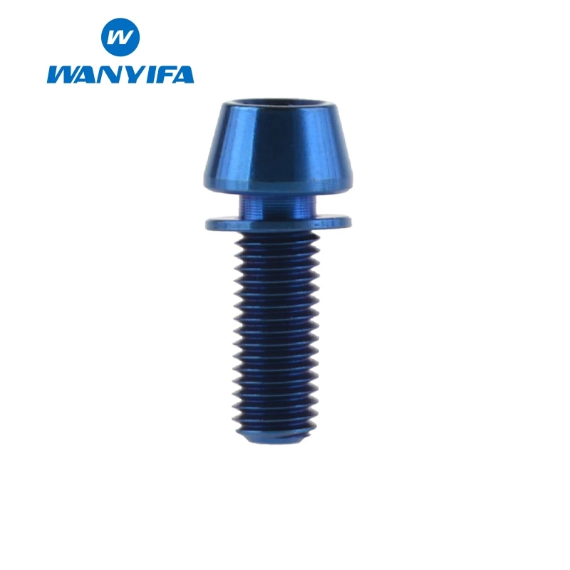 M6x18 Blue Wanyifa M6x18mm M6x20mm коническая головка с шайбой для руля велосипеда - Цвет: M6x18 Blue