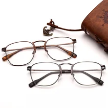 Новые мужские женские очки с прозрачными линзами, Ретро металлическая оправа, квадратная мода, оптический полный сплав оправа для очков