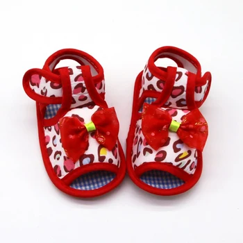 

Bow Girl Sandals Cloth Cotton Newborn Baby Shoes Summer Breathable Soft Print Sandals For Girls Toddler Shoes w