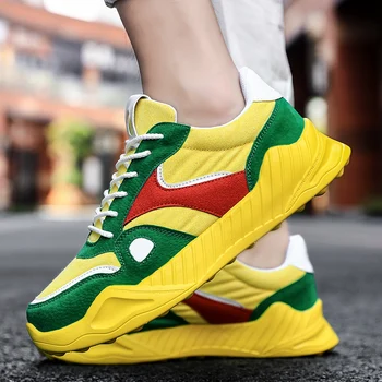 

Casual Men Lace-up Mesh Hard-Wearing Shoes For Men Breathable Comfortable Fashion Flat Men Sneakers Tide Non-slip Shoes Men