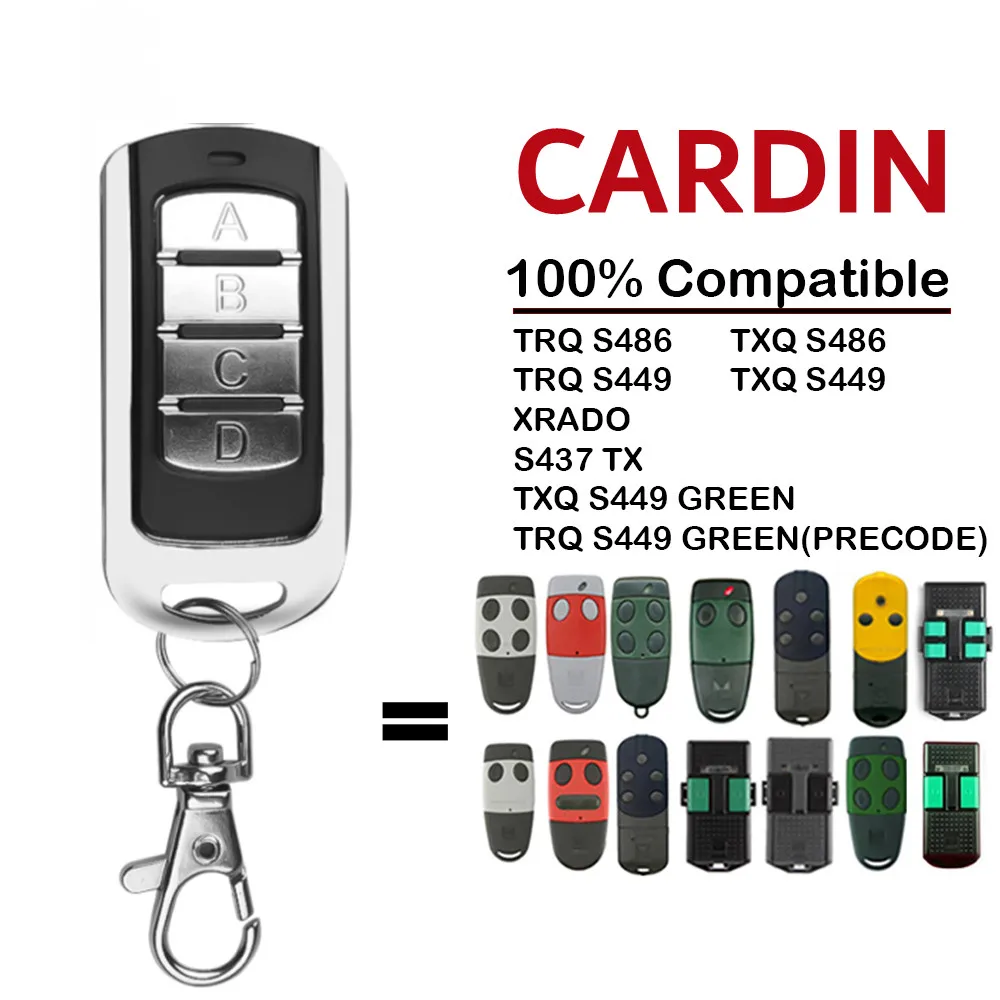 Compatible Garage CARDIN S449 QZ4 Remote Control Duplicator Garage Door Motor 433MHz Cardin S486