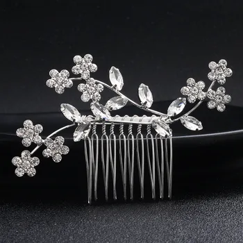 

Bridal Hair Comb Wedding Decoration Bridal headdress Crystal Flower Leaf For Women Fashion Wedding Accessories FS45