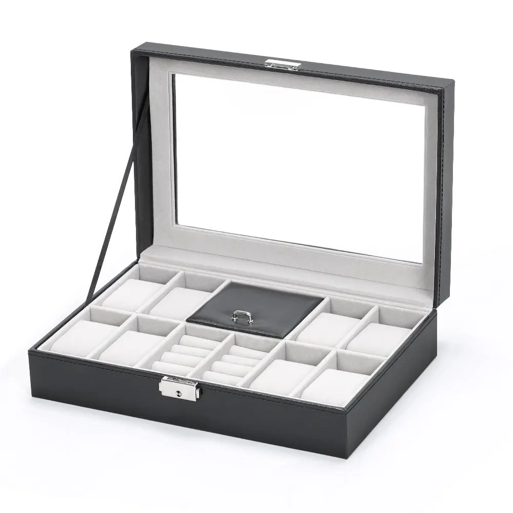 

Currently Available Watch Box 8-Bit + 2 Lattice Watch Display Box Jewlery Box Pu Jewelry Storage Box Watch Box Gift Box