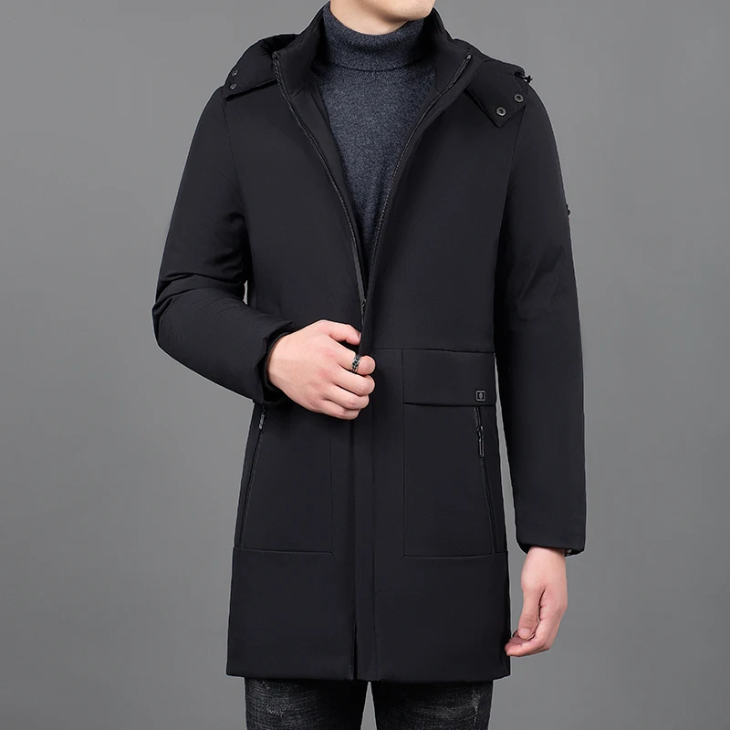 Skup 2020 gruby z kapturem zimowa moda markowe kurtki mężczyźni długi w stylu ulicznym parki pikowana kurtka rozdymka Bubble płaszcze mężczyźni odzież