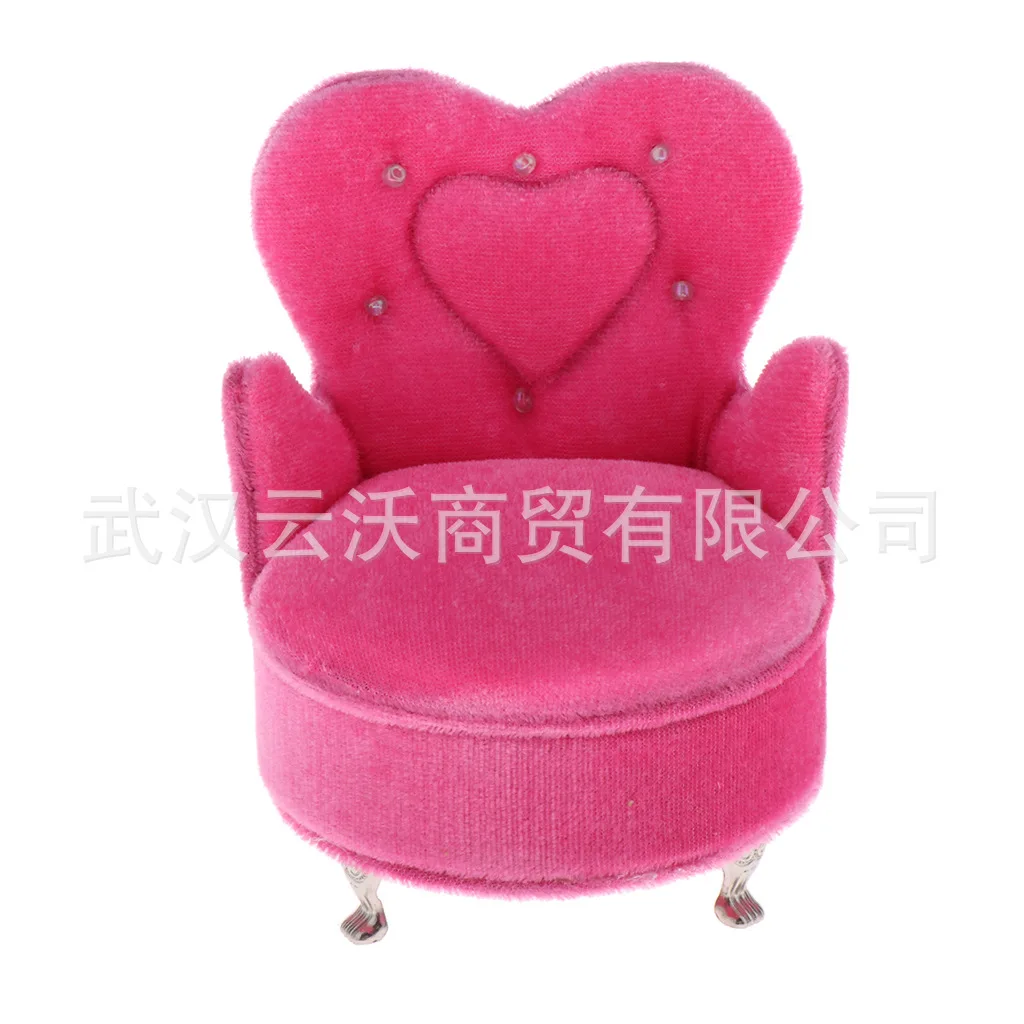 

12 Points Baby for Dollhouse Mini Furniture Model Living Room Scene Accessories Velvet Sofa Chair Jewlery Box
