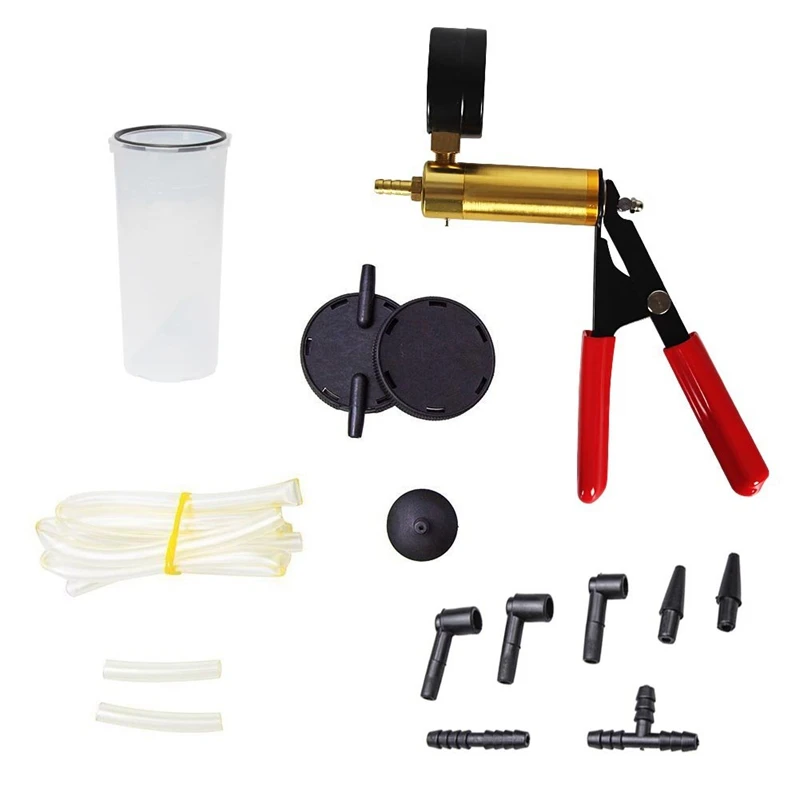 Skup Zestaw do odpowietrzania hamulców 2 w 1 ręczny zestaw do testowania pomp próżniowych do samochodów z obudową chronioną przed gąbką, adapterami, hamulcem jednokrotnym i Clu
