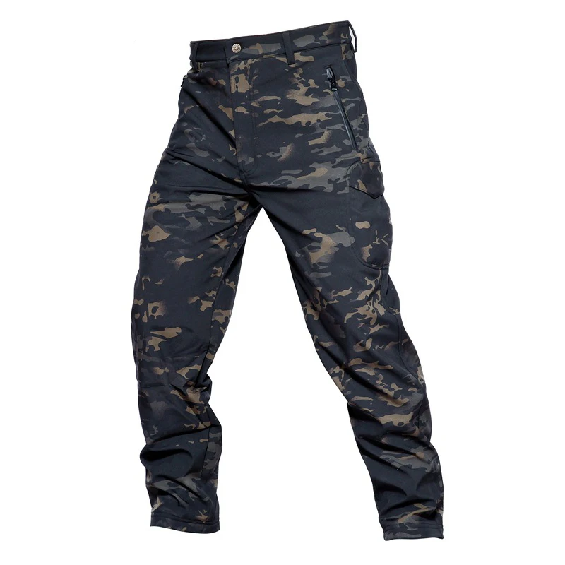 Tactical Camouflage Pants Soft Shell Men Combat Cargo Clothing Waterproof Autumn Winter Warm Military Army Camo Modis Trousers - Цвет: BCP