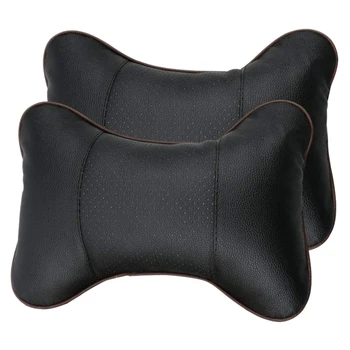 

2 x Car Neck Pillow, Comfortable Soft Breathable Leather Car Head Neck Rest Cushion Relax Neck Support Headrest Pillows for Car