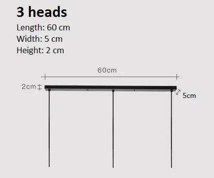 3 heads L 60 CM LukLoy железная Потолочная пластина черный белый кулон треугольная Потолочная пластина для многоголовой люстры настраиваемый размер - Цвет: 3 heads L 60 CM