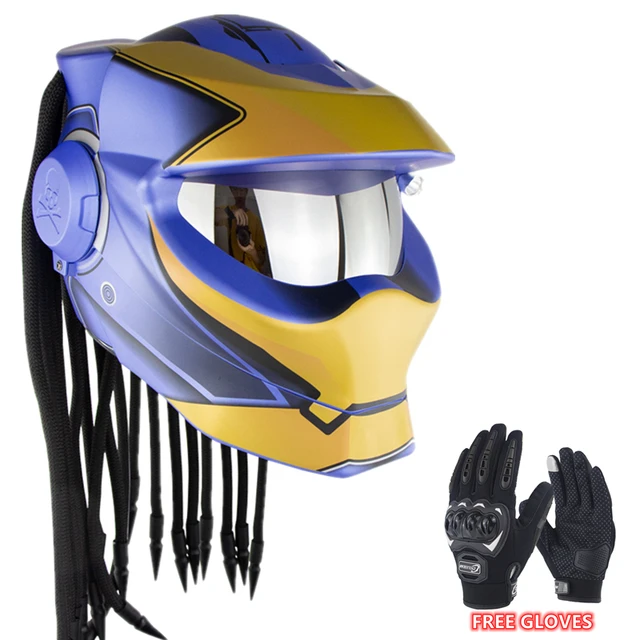 Soman Helm Motorfiets Met Vlechten Dot Hoge Kwaliteit Helm Custom Casco Vizier Cosplay Casque Predator Capacete - Auto´s & Motoren