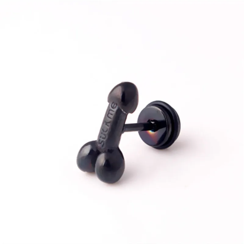 

kpop Punk Earrings Fashion Personality Exaggerate Men Male Jewelry Ear Stud Creative Unique Titanium Steel Sexy Anti Allergy 1pc