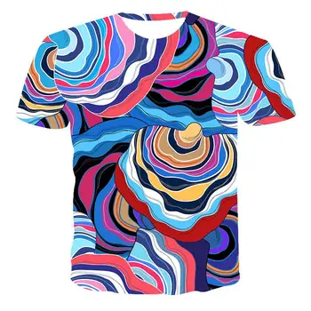 

New T-shirts for men, high quality men's T-shirts, women's short-sleeved flower abstract pattern 3D printing men's T-shirts, fas