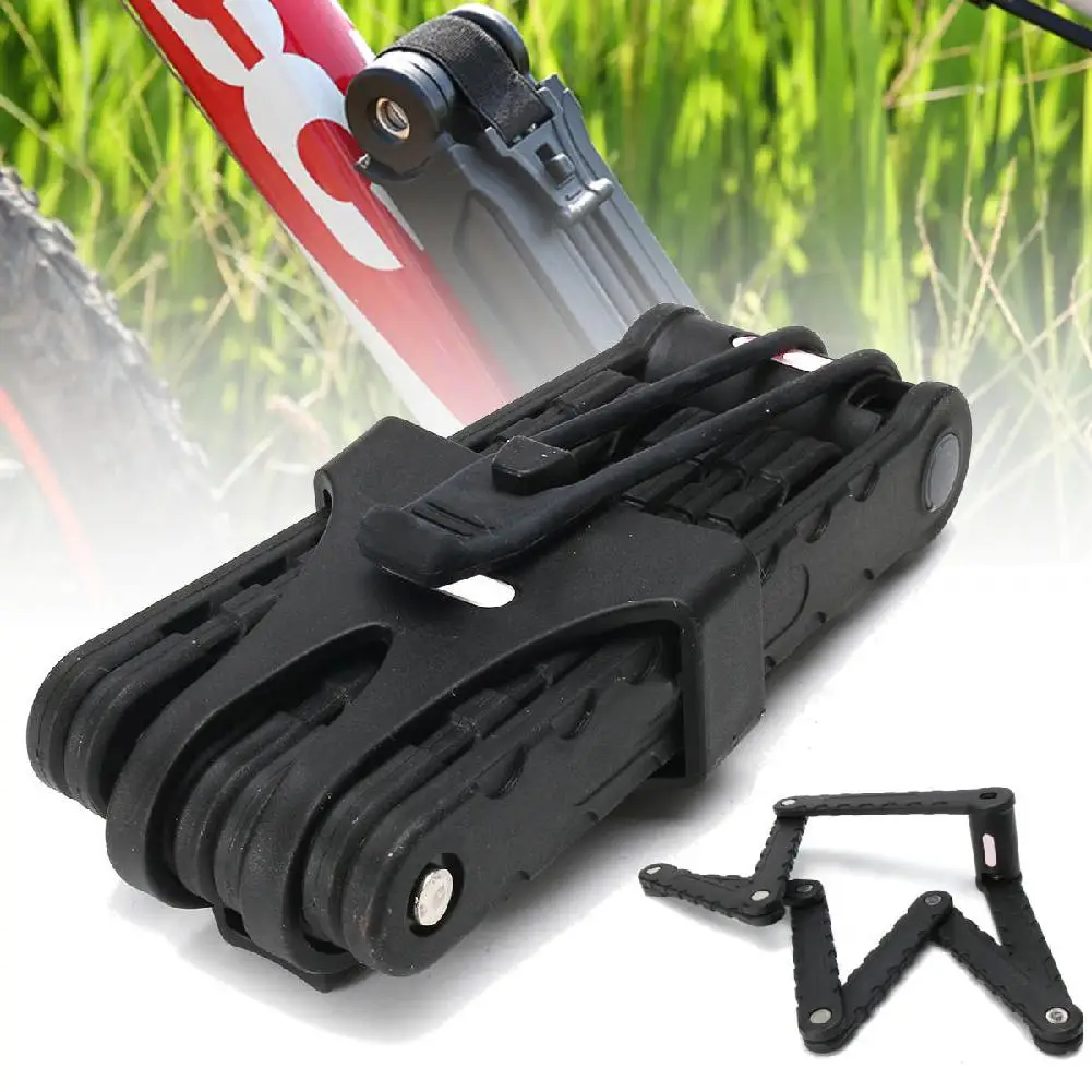 

Folding Bicycle Lock Alloy Steel Bike Lock Anti-Theft Security Cable Lock Key Anti-Cut Foldable Riding Lock On For MTB Road Bike