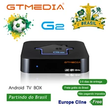 GTMEDIA G2 android box 4K H.265 wifi netflix Бразильский Португальский live HD IPTV подписка Смарт ТВ коробка Корабль из Бразилии Испания