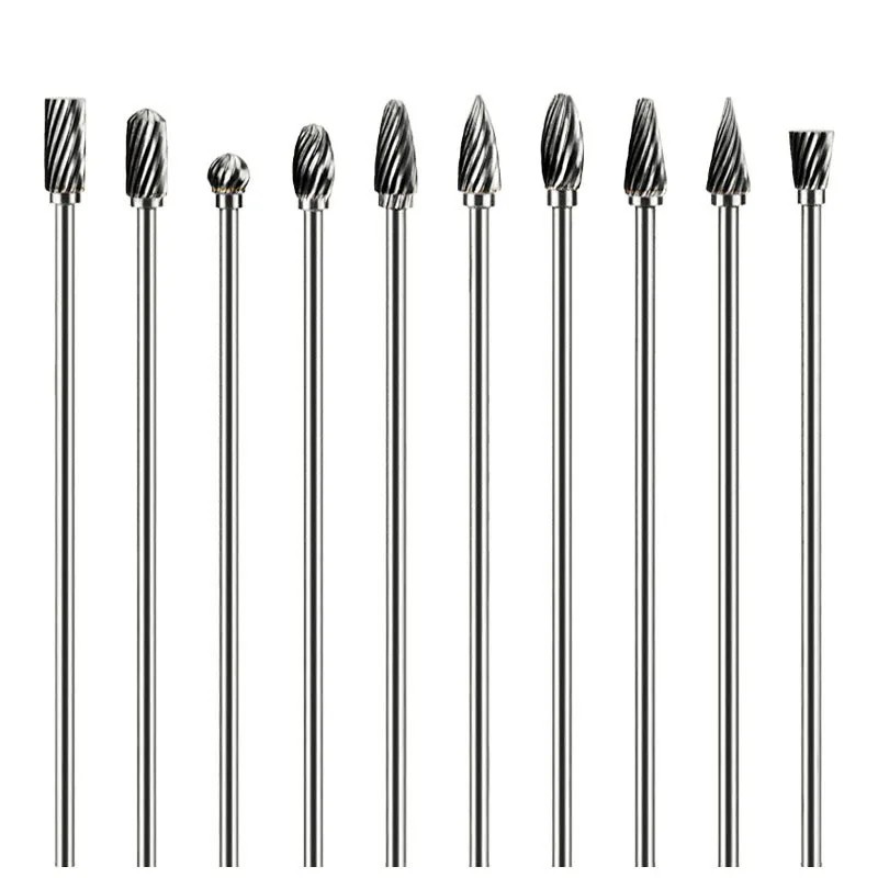 Description Picture 4 of item10pcs Assorted 3x6x100mm Extend Long Tungsten Carbide Grinding Point Burr For Dremel Grinder Die Grinder
