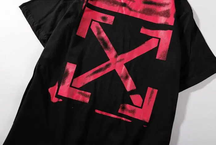 "99" граффити стрелы Off-White OW для мужчин и женщин унисекс пара влюбленных моделей хлопок Повседневная мода короткий рукав круглый вырез Футболка