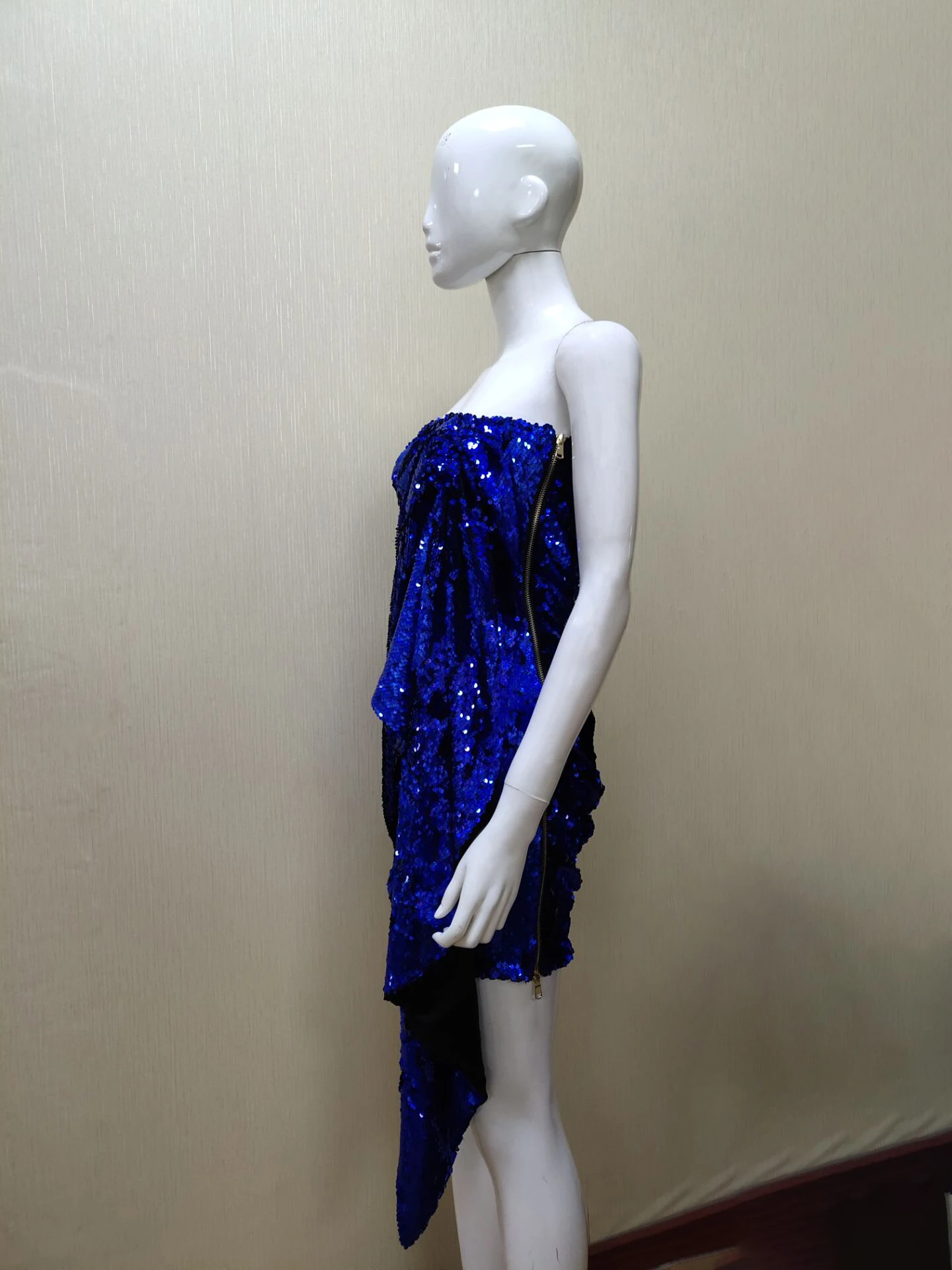 Женское синее с блестками без бретелек vestidos бодикон праздничное платье-повязка знаменитости