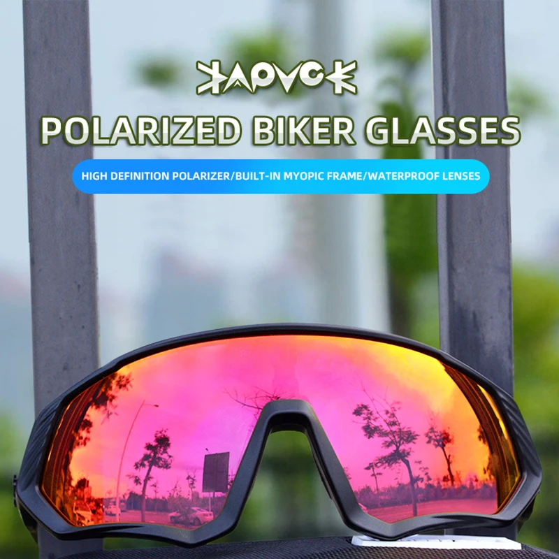 Kapvoe Polarized Colored Men Women Road Bike Sunglasses Riding Running Eyewear Goggles Oculos Ciclismo MTB Gafas Ciclismo