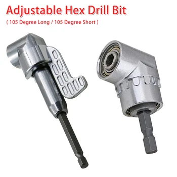 

Screwdriver Socket Holder Adaptor Tool 105 Degree Extension Hex Drill Bit Adjustable Hex Bit Angle Driver for Twist Screw/ Nut