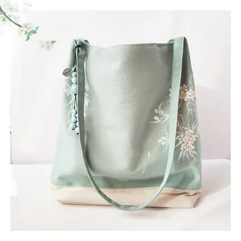 

New Mori Department of Literature and Art Fresh Korean Harajuku Retro Style College Girl Student Canvas Handbag Shoulder Bag