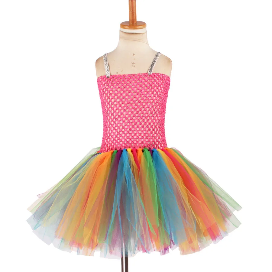 Candy Fairy Costumes Princess Girls Rainbow Tutu Dress Wing Set Kids Pixie Cosplay Halloween Dress Clothing Performing Dresses (9)