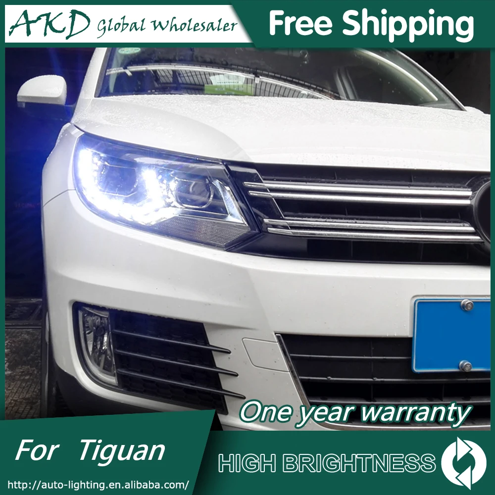 АКД стайлинга автомобилей для VW Tiguan фары 2013 2017 светодиодный задний фонарь DRL Bi