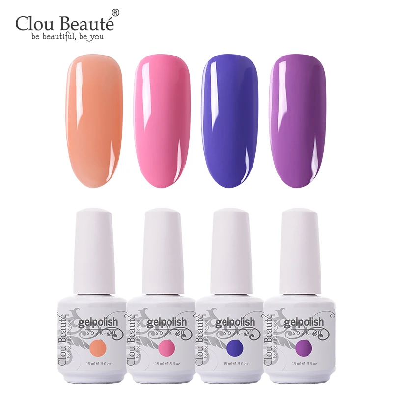 Clou Beaute набор Гель-лак УФ светодиодный лак для ногтей маникюр Vernis Полупостоянный Гибридный Гель-лак для ногтей впитывающий Гель-лак для ногтей - Цвет: 15MLZH34