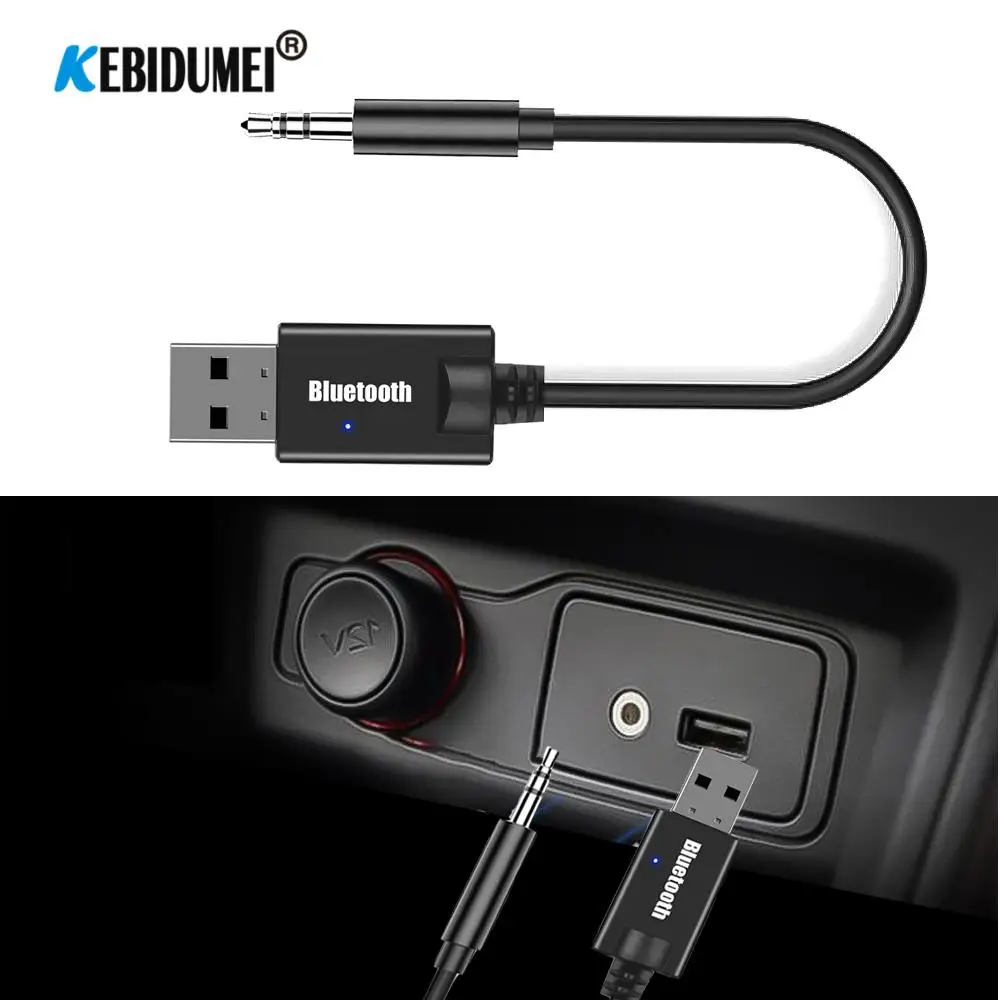Мини 3,5 мм разъем AUX Bluetooth приемник автомобильный комплект аудио MP3 музыка USB ключ адаптер для беспроводной клавиатуры FM радио динамик